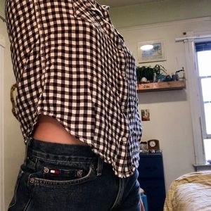 Never worn Faherty brand plaid cowgirl top